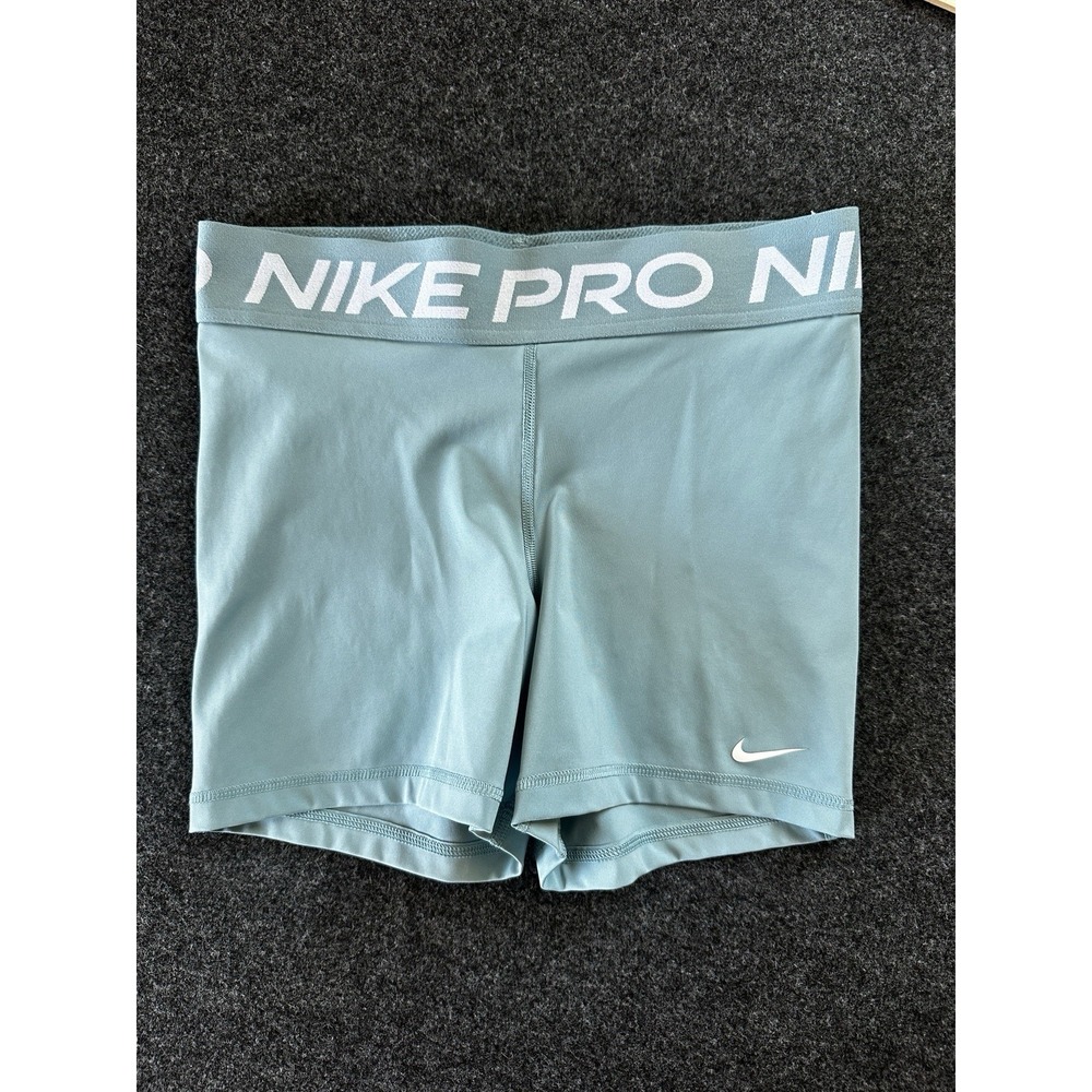 Nike Pro Dri-FIT Medium-Support Mid-Rise 4" Shorts Blue Women's Size Med